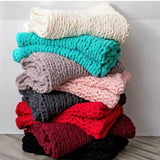 Heavy High Quality Luxury Chunky Knit Throw Blanket-120X150cm