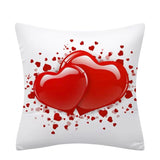 Red Hearts Plush Luxury Continental Scatter Cushion Covers 60cm by 60cm