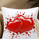 Red Hearts Plush Luxury Continental Scatter Cushion Covers 60cm by 60cm