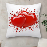 Red Hearts Plush Luxury Continental Scatter Cushion Covers 60cm by 60cm