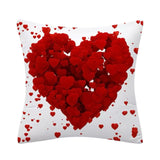 Red Hearts Plush Luxury Continental Scatter Cushion Covers 60cm by 60cm