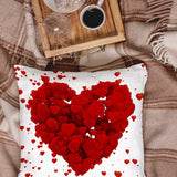 Red Hearts Plush Luxury Continental Scatter Cushion Covers 60cm by 60cm