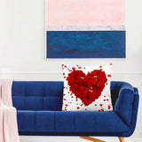 Red Hearts Plush Luxury Continental Scatter Cushion Covers 60cm by 60cm