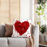 Red Hearts Plush Luxury Continental Scatter Cushion Covers 60cm by 60cm