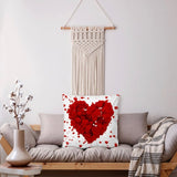 Red Hearts Plush Luxury Continental Scatter Cushion Covers 60cm by 60cm