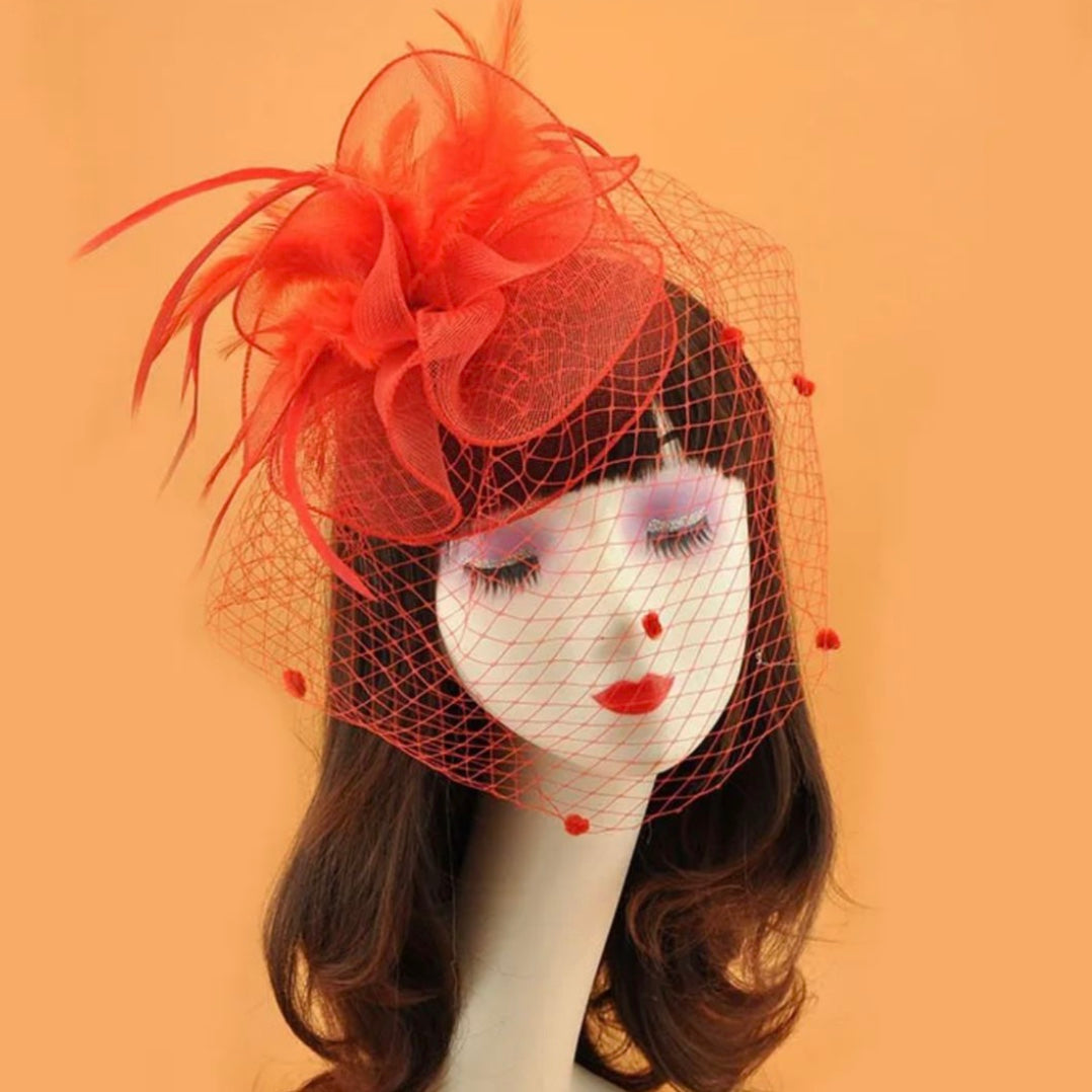 Maggie Fascinator Cocktail, Tea Party, Funeral ,Wedding Elegant Fedora Hat