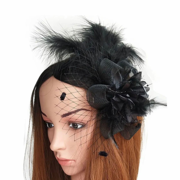 Julz Fur Fascinator Tea Party, Funeral ,Wedding Elegant Fedora Hat