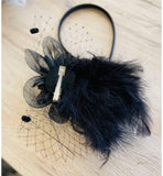 Julz Fur Fascinator Tea Party, Funeral ,Wedding Elegant Fedora Hat