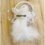 Julz Fur Fascinator Tea Party, Funeral ,Wedding Elegant Fedora Hat