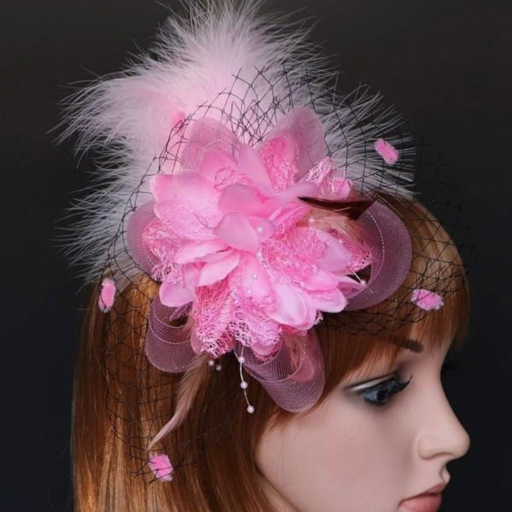 Julz Fur Fascinator Tea Party, Funeral ,Wedding Elegant Fedora Hat