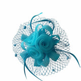 Rosie Fascinator Cocktail, Tea Party, Funeral or Wedding Elegant Fedora Hat