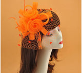 Rosie Fascinator Cocktail, Tea Party, Funeral or Wedding Elegant Fedora Hat