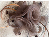 Rosie Fascinator Cocktail, Tea Party, Funeral or Wedding Elegant Fedora Hat