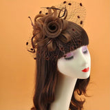 Rosie Fascinator Cocktail, Tea Party, Funeral or Wedding Elegant Fedora Hat