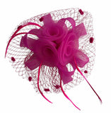 Rosie Fascinator Cocktail, Tea Party, Funeral or Wedding Elegant Fedora Hat