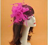 Rosie Fascinator Cocktail, Tea Party, Funeral or Wedding Elegant Fedora Hat