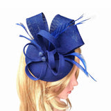 British Feather Fascinator Cocktail, Tea Party, Funeral or Wedding Elegant Fedora