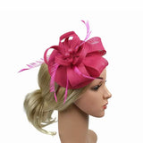 British Feather Fascinator Cocktail, Tea Party, Funeral or Wedding Elegant Fedora