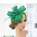 British Feather Fascinator Cocktail, Tea Party, Funeral or Wedding Elegant Fedora