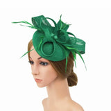 British Feather Fascinator Cocktail, Tea Party, Funeral or Wedding Elegant Fedora