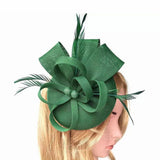 British Feather Fascinator Cocktail, Tea Party, Funeral or Wedding Elegant Fedora