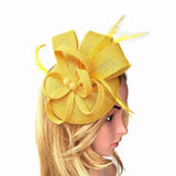 British Feather Fascinator Cocktail, Tea Party, Funeral or Wedding Elegant Fedora