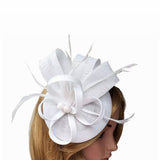 British Feather Fascinator Cocktail, Tea Party, Funeral or Wedding Elegant Fedora