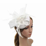 British Feather Fascinator Cocktail, Tea Party, Funeral or Wedding Elegant Fedora