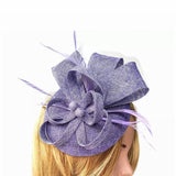 British Feather Fascinator Cocktail, Tea Party, Funeral or Wedding Elegant Fedora