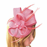 British Feather Fascinator Cocktail, Tea Party, Funeral or Wedding Elegant Fedora