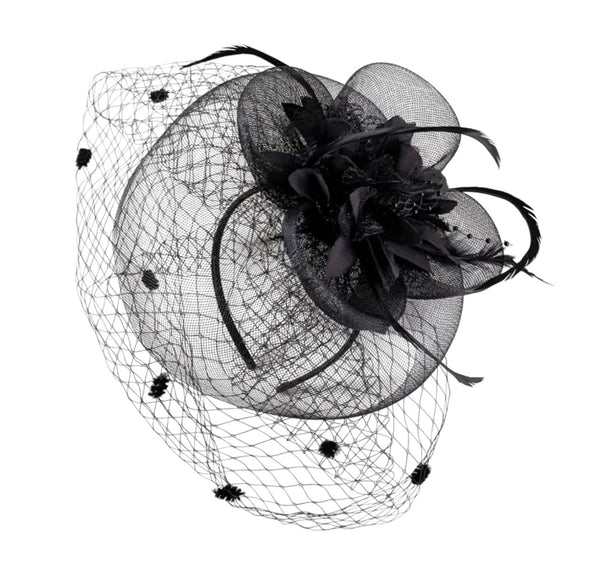 Maggie Fascinator Cocktail, Tea Party, Funeral ,Wedding Elegant Fedora Hat